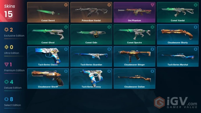 AP | VP 250 | LVL 52 | Comet Sword | Primordium Vandal | Oni Phantom | Comet Spectre | Comet Odin | Comet Ghost | Comet Vandal | Tacti-S | V0418