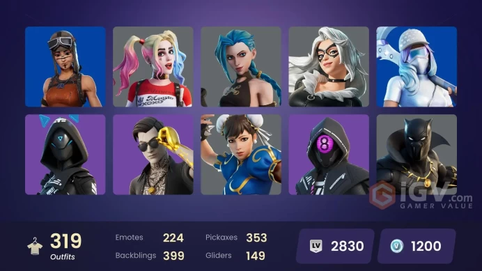 [ALL PLATFORMS]-314 Skin-347 Pickaxe-223 Emotes-350K V-BUCKS SPEND-Demogorgon-Renegade Raider-Arcane Jinx-Front Man- (HUNTR/X) SET-Chun-Li-