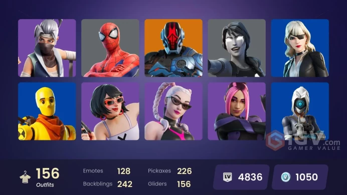 [ALL PLATFORMS]-156 Skin-226 Pickaxes-FNCS Renegade-FNCS Champion Seeker-Champion Kyra-Catwoman Zero-Agony-FULL ACCESS-