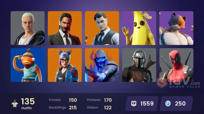 [ALL PLATFORMS]-135 Skin-Midas-End Zone-Black Widow Outfit-Fishstick-FULL ACCESS-