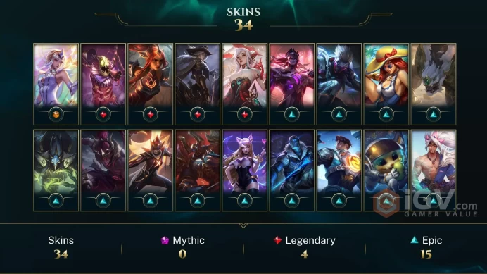 LAS 37 SKINS GOLD 4 123 CHAMPIONS 171 LEVEL INSTANT DELIVERY FULL ACCESS FJp7m