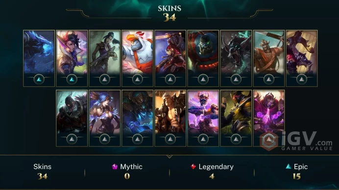 LAS 37 SKINS GOLD 4 123 CHAMPIONS 171 LEVEL INSTANT DELIVERY FULL ACCESS FJp7m