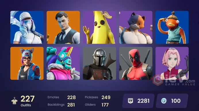 FA | 227 skins | Eon | Gold Meowscles | Gold Brutus | Gold Midas | Snake Eyes | Major Lazer | Tart Tycoon | The Champion | Hybrid | Joey | Kymer