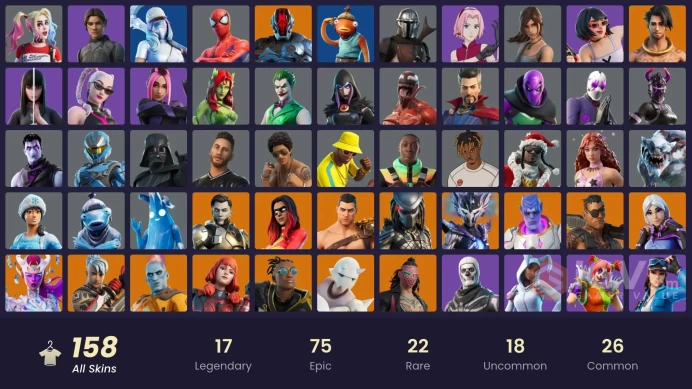 FA | 154 skins | Leviathan Axe | Cloud Striker | Sultura | NBA 75 Swish | Keri Commander | Heron Stance Hero | Shuto Striker | Mat Master |Fixer