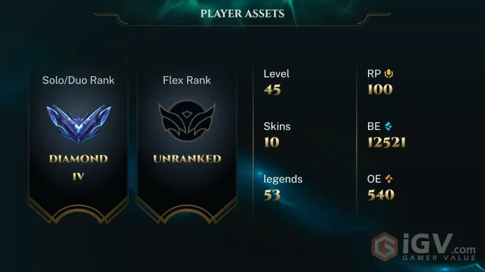 [EUW] | Diamond IV | Champion 55   | SKIN10  | 13K BE   | Full Access | Instant Delivery |Unverified Email |  D2D
