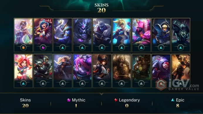 【LAN 】Level 63   64  Champ/  20  Skins   Full Access  High Quality Account  Instant Delivery️