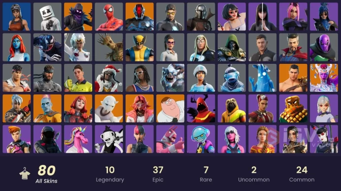 [PC] 80 skins | Spider-Man | Peter Griffin | Renegade Raider | Cobalt Snowfoot | Raven | The Cube Queen | The Imagined | Snap | 6800 VB