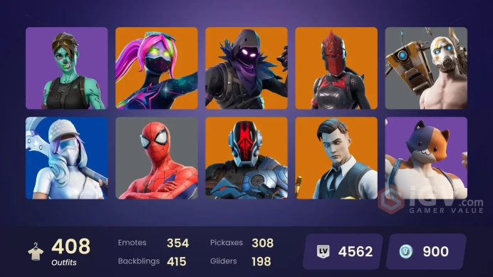[PC/PSN/XBOX/NIN] 408 skins | Master Chief | Gold Midas | FNCS Renegade | Grind | Snake Eyes | Clutch | Naruto Uzumaki | Oro | The Imagined |