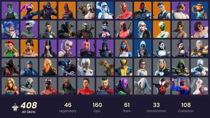 [PC/PSN/XBOX/NIN] 408 skins | Master Chief | Gold Midas | FNCS Renegade | Grind | Snake Eyes | Clutch | Naruto Uzumaki | Oro | The Imagined |