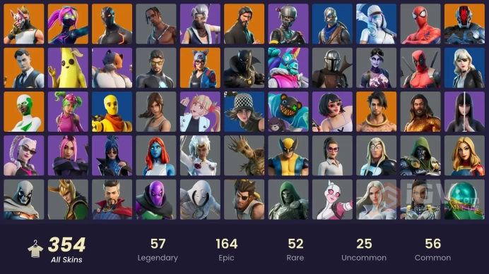 [PC/PSN/XBOX/NIN] 354 skins | Travis Scott | The Reaper | Blue Squire | Elite Agent  | Gold Meowscles |  | Curse Buster | Recon Champi