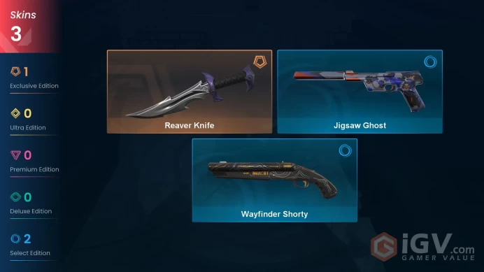EU Full Access | 3 Skins Reaver Knife + Wayfinder Shorty + Jigsaw Ghost