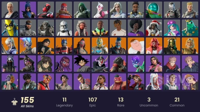 PC/PSN/XBOX | 155 skins | Mizuki | Omegarok | Zeus | Peter Griffin | Spectra Knight | Hades | Optimus Prime | Renzo the Destroyer | Kado Thorne