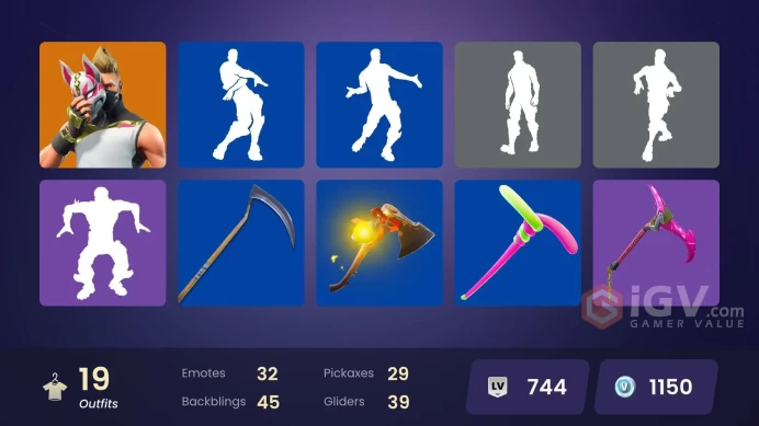  PC/PSN/XBOX  19 SKINS  A.I.M.  Enforcer  Ragnarok  Calamity  Drift  Fable  1150 VBUCKS  FL6L5 