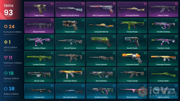 EU/GBR 77825 VP Ignite Fan Reaver Vandal Protocol 781-A Spectre Prime Axe Equilibrium Singularity Ghost Singularity Butterfly Knife Radiant Cris