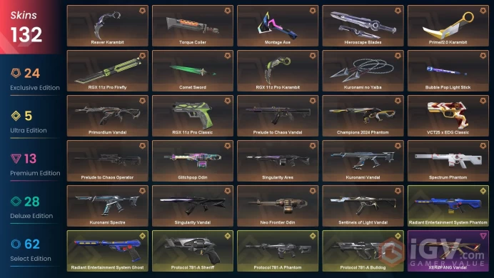 [KOREA] 132 Skins | 10 Knife| Full Acces | Reaver Karambit / RGX 11z Pro Firefly / Kuronami no Yaiba / Champions 2024 Phantom |