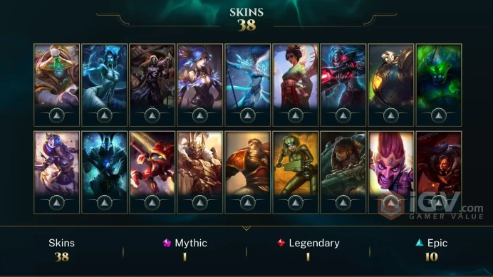【LAN 】Level 109   62  Champ/ 38 Skins   Full Access  High Quality Account  Instant Delivery️
