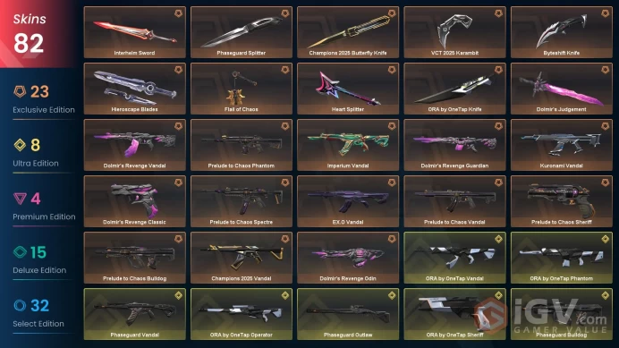 VALORANT EU WEST SERVER  82 SKİNS (+10 KNİFE, PHASEGUARD + ONETAP + DOLMİR's + CHAOS PACKEDS,   )AUTO DELIVERY FULL ACCESS LIFETIME WARRANT