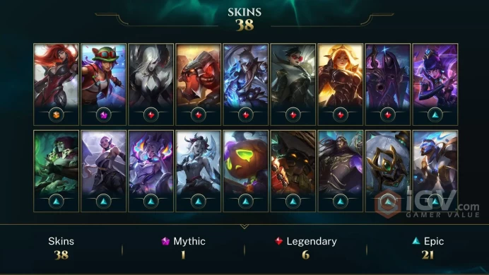 EUW -(S16) IRON 1(58LP) - 73 Champ - 38 Good Skins(1 Ultimate, 1 Mythic, 6 Legendary, 21 Epic) - - FULL ACCES - LIFETIME WARRANTY - CHEAP