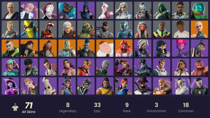 spent 121$ [PC/XBOX/NINTENDO]71 skins | | Kado Thorne | Twyn | Omegarok | Paradigm (Reality-659) | Peter Griffin | Valeria AA13