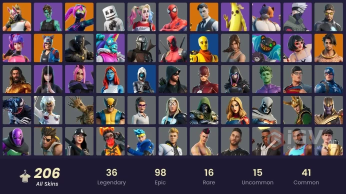 [PC/PSN/XBOX] 206 skins | Gold Brutus | Gold Midas | Naruto Uzumaki | Tart Tycoon | Snap | The Imagined |	y336