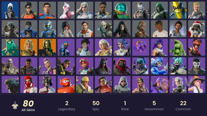 PC/PSN/XBOX | 80 skins | Zeus | Hades | Poseidon | Emperor Palpatine | Poe Dameron | Apprentice Evie | Wookiee Team Leader | General Grievous