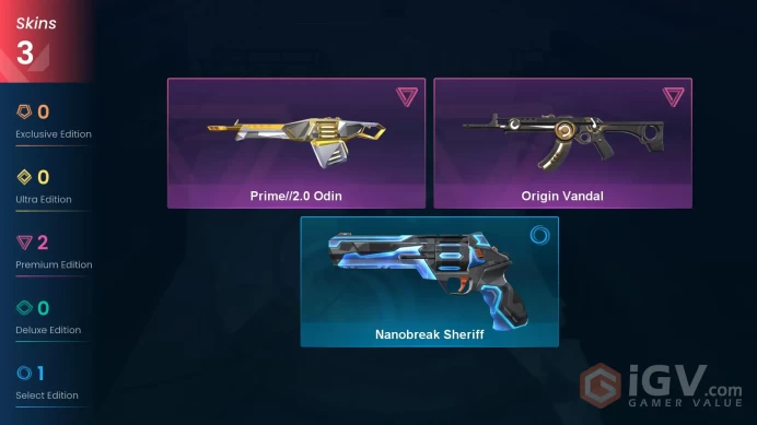 [ EU ] / Level 63 / 3 Skins / 108 VP / 24 Agents / Origin Vandal / Origin Vandal / Prime//2.0 Odin / Prime//2.0 Odin / Prime//2.0 Odin