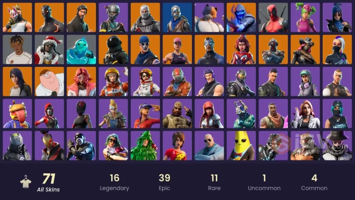 71 skins | OG STW | The Reaper | Take The L | Blue Squire | Royale Knight | Elite Agent | Havoc | Sub Commander | Rogue Agent | Drift | Fusion |