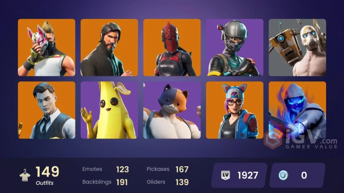 149 skins | OG STW | The Reaper | Elite Agent | Take The L | Oblivion | Ultima Knight | Blackheart | Love Ranger | Backlash | The Ageless | A.I.