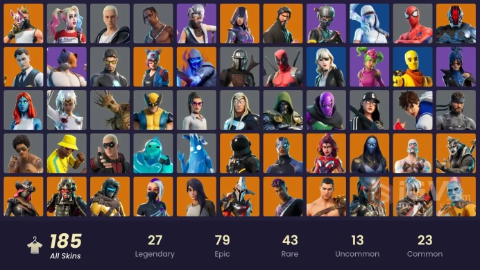 PC/Xbox/Nintendo 185 skins Travis Scott | Unchained Ramirez | Pitch Patroller | The Reaper | Glow | Take The L | Elite Agent | Gold Brutus | Gol
