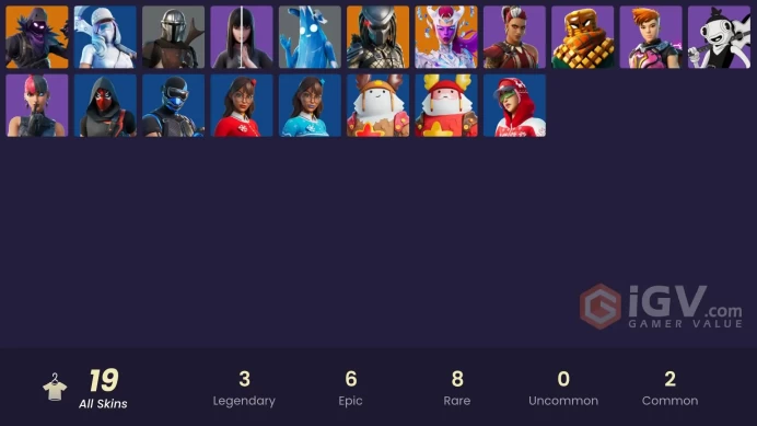 PC/PSN  19 SKINS  Raven  Predator  Mandalorian  The Cube Queen  Kor  Toona Fish  200 VBUCKS  FMDze 