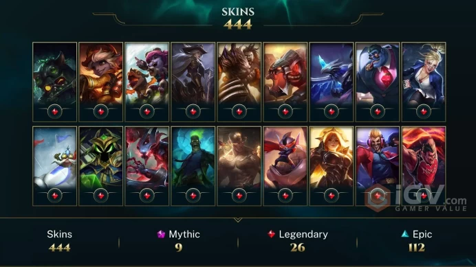 EUW / EMERALD 4 %70WR - 172 Champ - 444 Perfect Skins(4 Ultimate, 9 Mythic, 26 Legendary, 112 Epic) - 24.2K BE - FULL ACCES - CHEAP