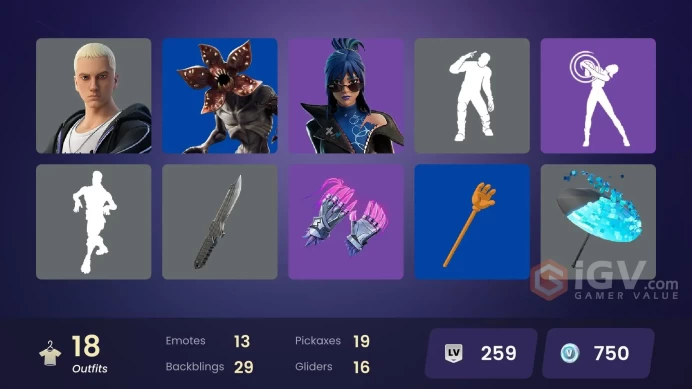  PC  18 SKINS  Peter Griffin  Valeria  Oscar  Solid Snake  Slim Shady  Montague  450 VBUCKS  FN98F 