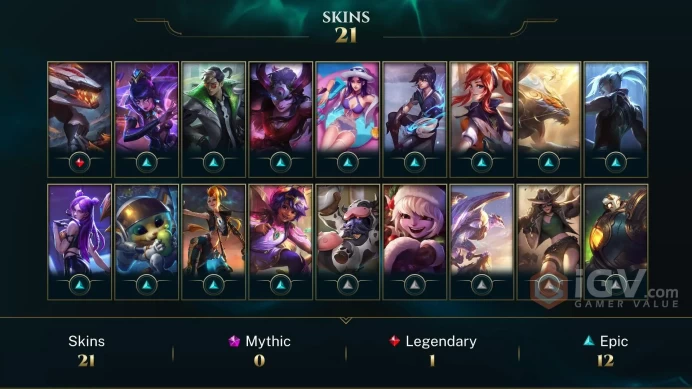 LAS UNK -21SKIN- ADC MAIN- 75 CHAMP - EMERALD3 PEAK - 2021 ACCOUNT- INSTANT DELIVERY- FULL ACCES- CHEAP