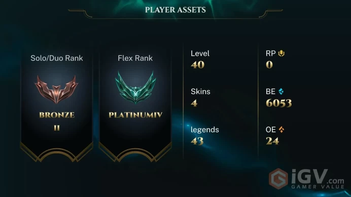[EUW] S2026 - Bronze 2 - 0Win - 1Lose- Placements - 6053 Be - Honor 4 - Safe - Instant Delivery
