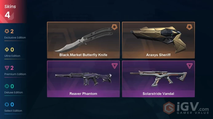 Eu/Full Access/Dia 1 V26 Act 2/Black.Market Butterfly + Knife Araxys Sheriff + Solarstride Vandal + Reaver Phantom