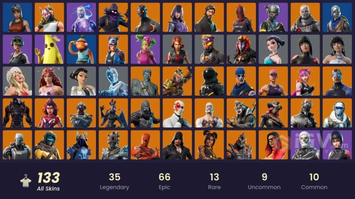 129 skins/full access/ikonik/galaxy/the reaper/take the l/glow/blue squire/omega stage 5/ultimate stw edition
