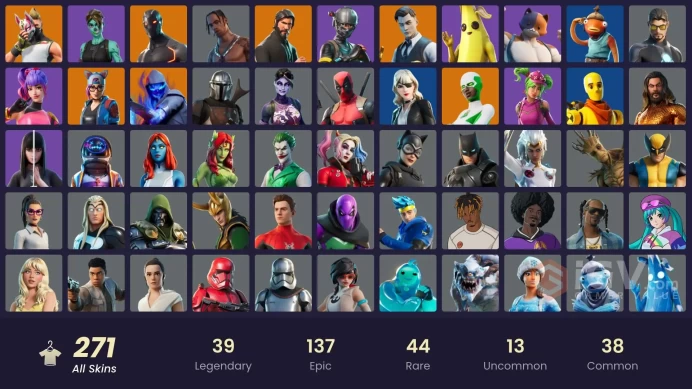 PC/PSN/Xbox/Nintendo 271 skins Travis Scott | Keri Commander | The Reaper | Elite Agent | Astro Jack | Gold Brutus | Gold Midas | Rogue Agent | 