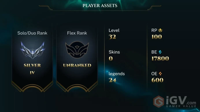 [EUW] | Silver | Champion 24   | SKIN0  | 18K BE   | Full Access | Instant Delivery |Unverified Email |RR14