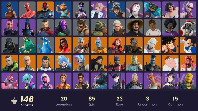 [PSN/XBOX/NIN/PC] 146 SKINS | RENEGADE RAIDER | SULTURA | FULL RECON | HARBINGER ARMOR OMEGAROK | OCEANIC CAMOUFLAGE | ON | ON | BATTLE-TESTED