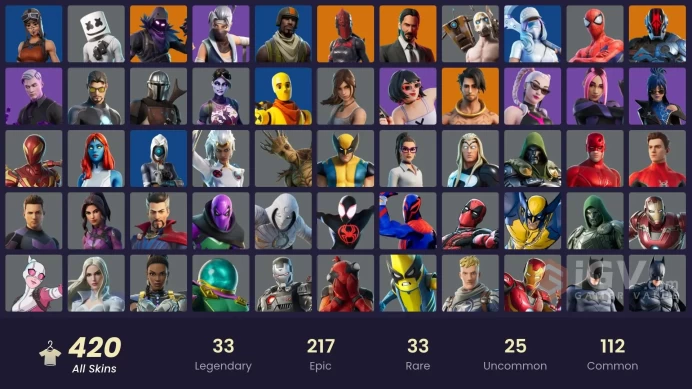 [ALL PLATFORMS]-416 Skin- 351 Pickaxe-279 Emotes-Front Man-Snake Eyes-Games Guard-Ryu-Lara Croft-Mechagodzilla-Renegade Raider-FULL ACCESS-