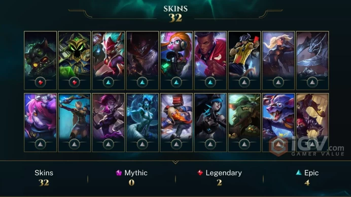 【LAN 】Level 75  104  Champ/ 32 Skins   Full Access  High Quality Account  Instant Delivery️