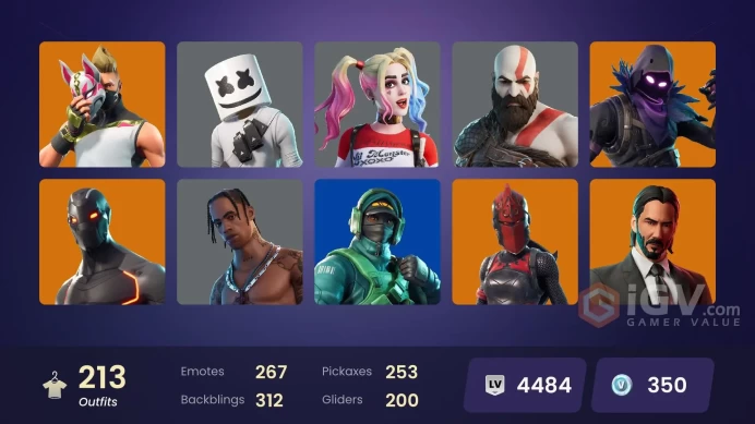 212 Skins/full access/Travis Scott/Gold Kratos/Leviathan Axe/Astro Jack/Reflex/rare banners/fresh/rambunctious/tidy
