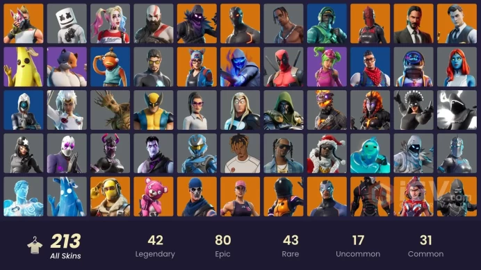 212 Skins/full access/Travis Scott/Gold Kratos/Leviathan Axe/Astro Jack/Reflex/rare banners/fresh/rambunctious/tidy