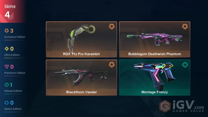 EU/ RGX 11z Pro Karambit-Bubblegum Deathwish Phantom-Blackthorn Vandal / V26ACT2 PLATINUM II  / CHANGEABLE MAİL
