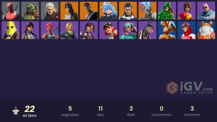 PC/XBOX 22 SKINS Deadpool Gear Specialist Maya Renzo the Destroyer Nezumi The Ageless Fade Brutus Lt. Evergreen