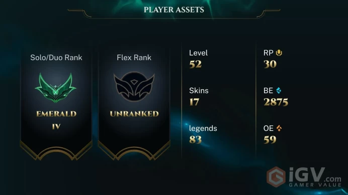 [S16 - SP1] EUW / EMERALD IV / Prestige Visions of the Fallen Jarvan IV / 2KBE / 83 CHAMPİONS / 17 SKİN /  CHANGEABLE MAİL / HANDMADE
