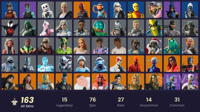 [ALL PLATFORMS]-164 Skin-171 Pickaxe-150 Emotes-150.000 V-BUCKS SPEND-Renegade Raider-Field Surgeon-Splinter-Glitch-Marshmello-