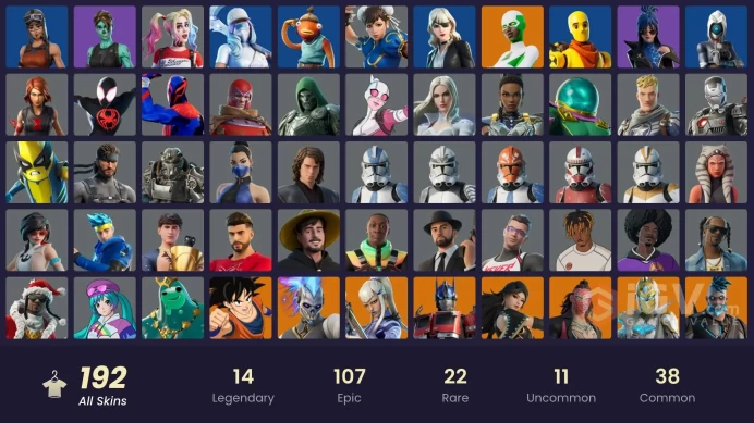 [ALL PLATFORMS]-200 Skin-185 Pickaxes-156 Emotes-Unchained Ramirez-Ascendant Midas-Renzo the Champion-Black Widow Outfit-Chun-Li-FULL ACCESS-