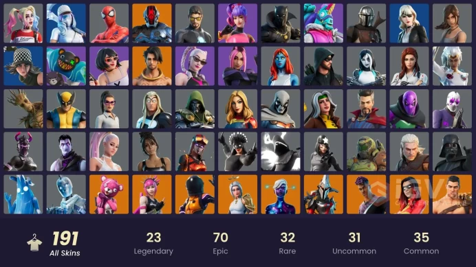 [ALL PLATFORMS]-191 Skin-171 Pickaxe-Trinity Trooper-FNCS 3:1 Champion-Modena Icon-Harley Quinn-Lace-Black Widow (Snow Suit)-FULL ACCESS-