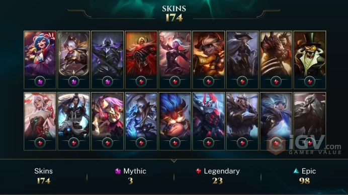 EUW S4 2W0LOSE- 174 SKIN (ASHEN GRAVEKNIGHT MORDE,PRESTIGE PROTECT IRELIA) - 445 LVL - FULL CHAMP- INSTANT DELIVERY